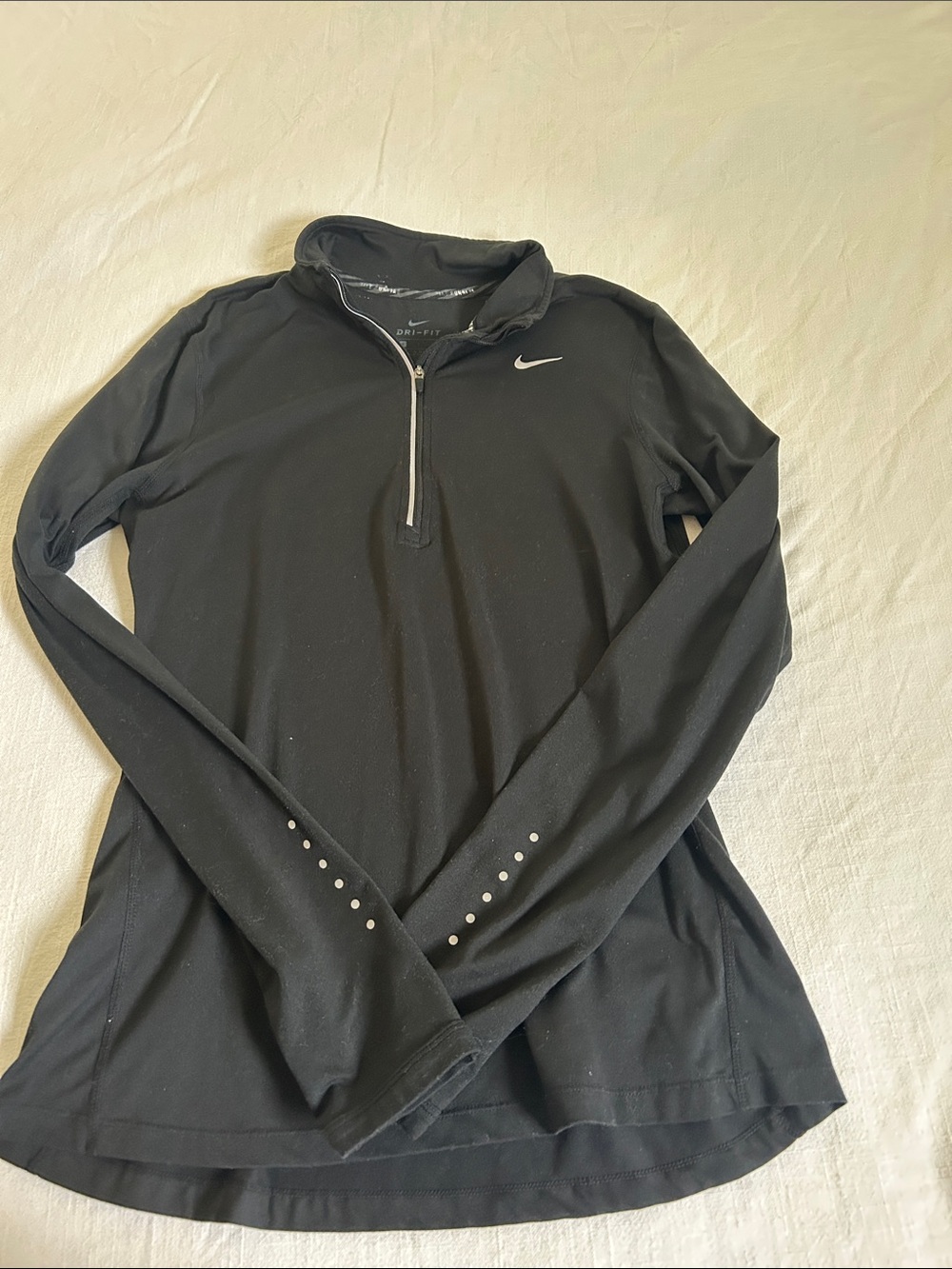 Nike Black Women's Long Sleeve Quarter Zip Dri-FIT Top